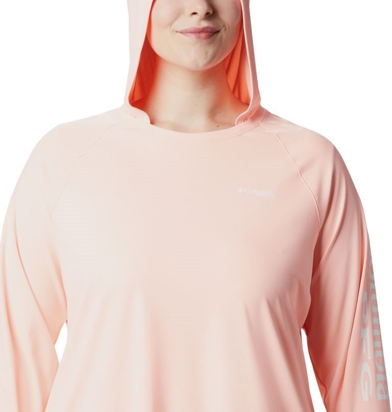 Women's Columbia PFG Tidal Deflector Hoodie Coral | Plus Size CA-H430L